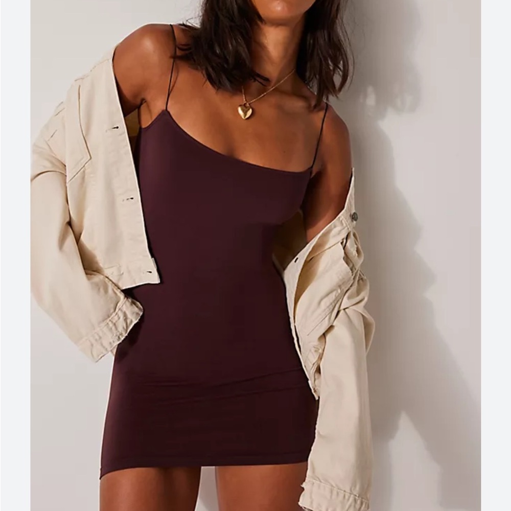 Intimately Free People Skinny Strap Seamless Mini Slip Nylon Bodycon Dress M/L